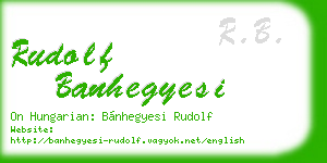 rudolf banhegyesi business card
